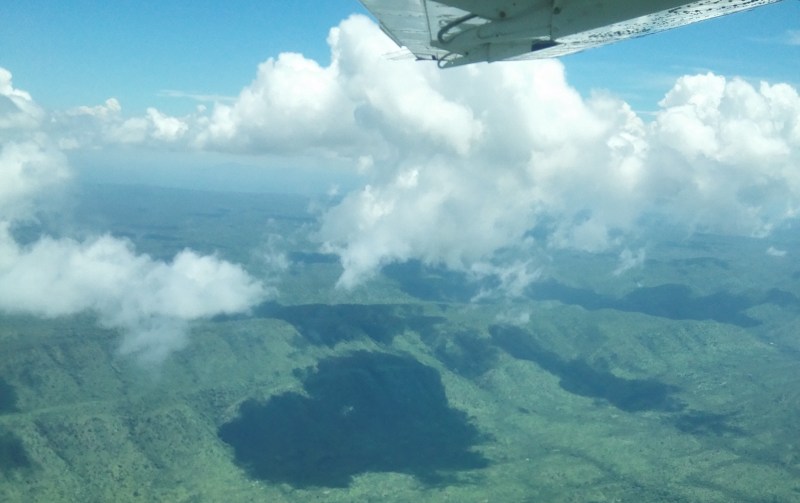 View over Central Equatoria from plane, 2016